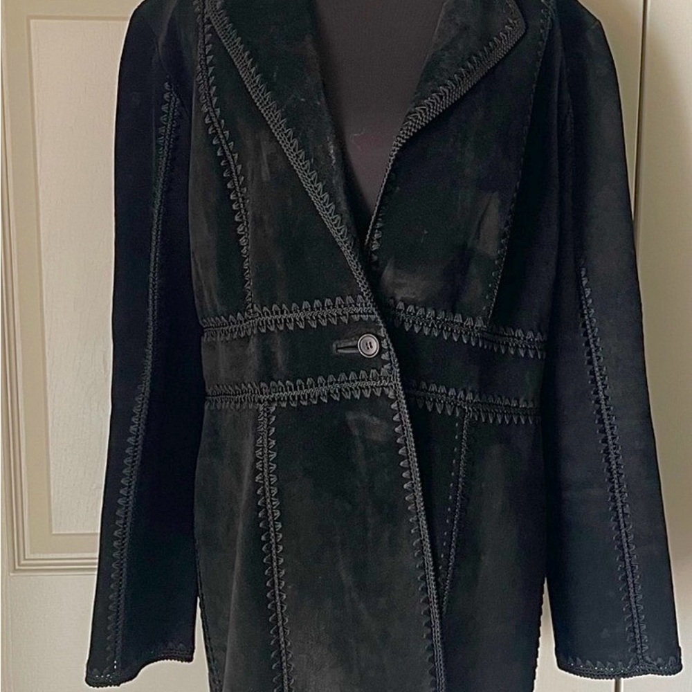 Scully Black Leather Patchwork Jacket - image 1